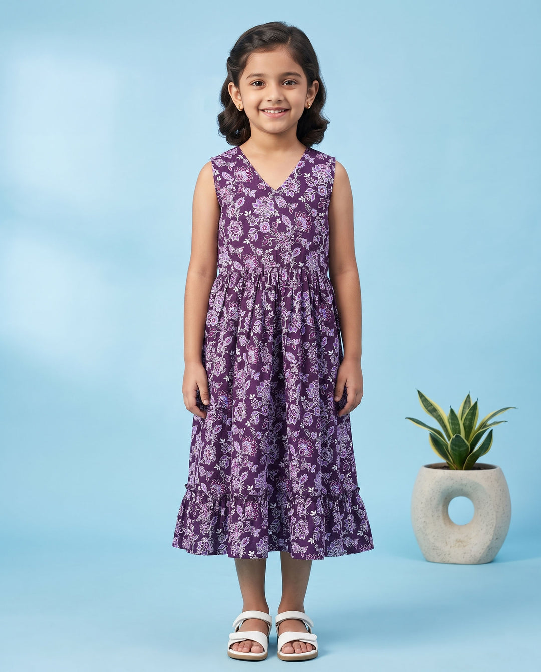 Purple Wildflower Mom and Daughter Dresses