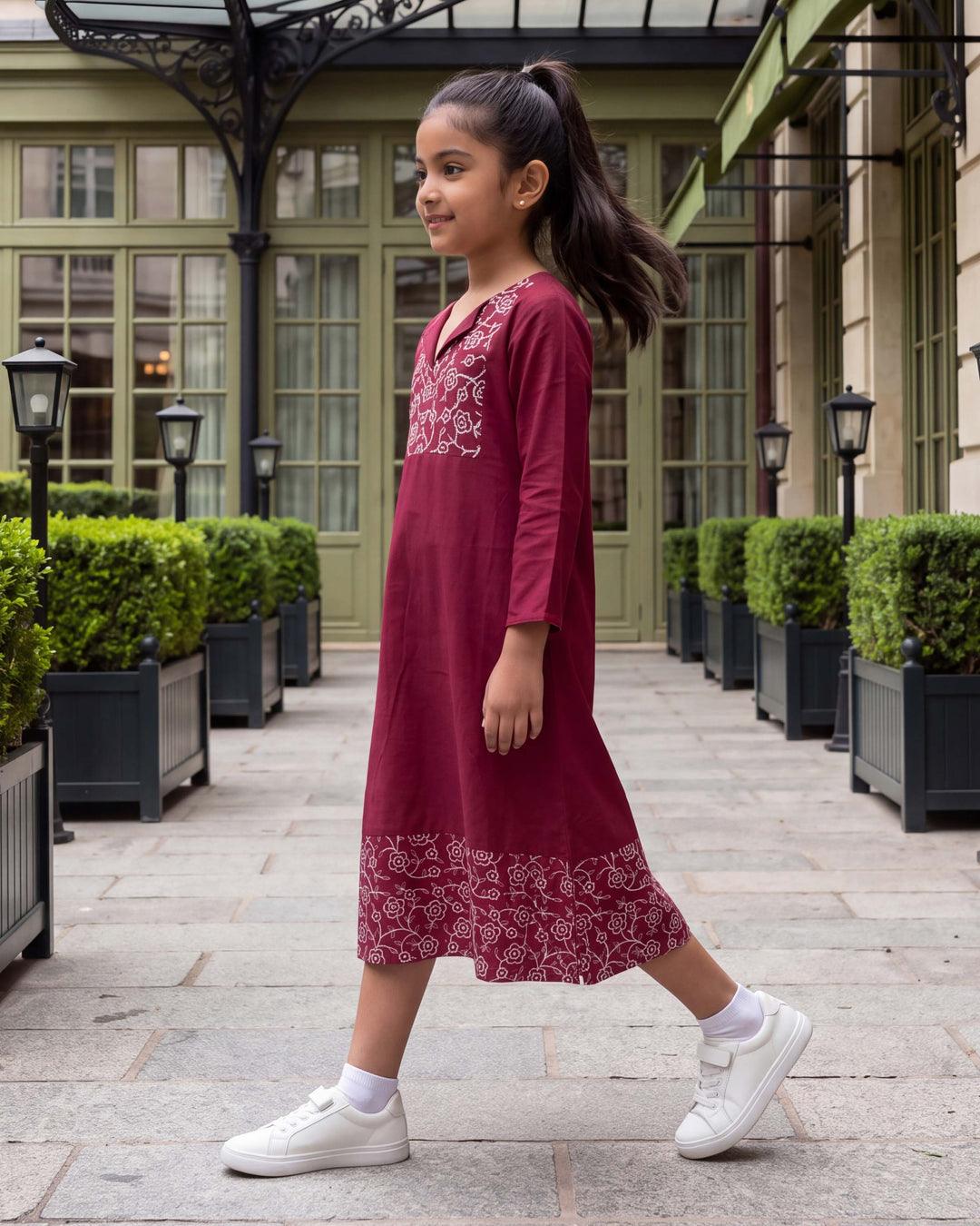 Garnet Vine Mom and Daughter Cotton Dresses