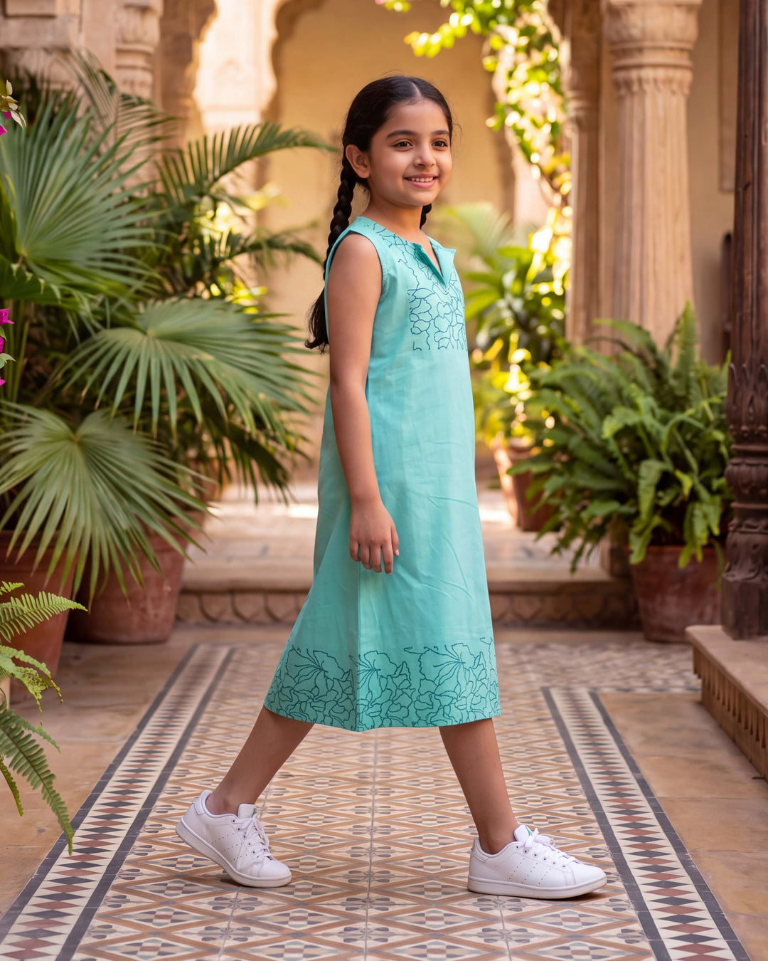 Mint Grace Cotton Girl's Dress