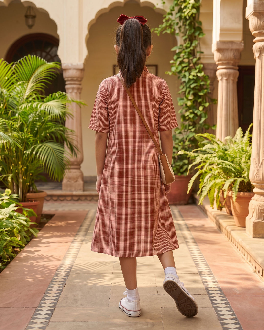 Rust Charm Cotton Girl's Dress