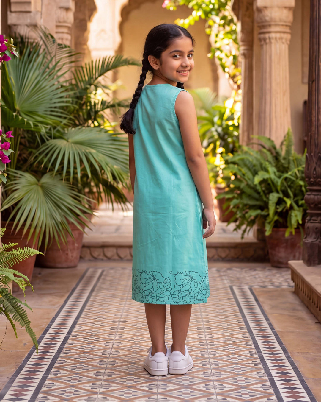Mint Grace Cotton Girl's Dress