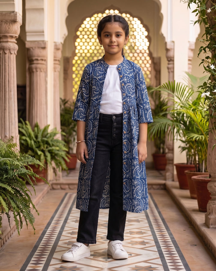 Indigo Kery Mom and Daughter Cotton Dresses