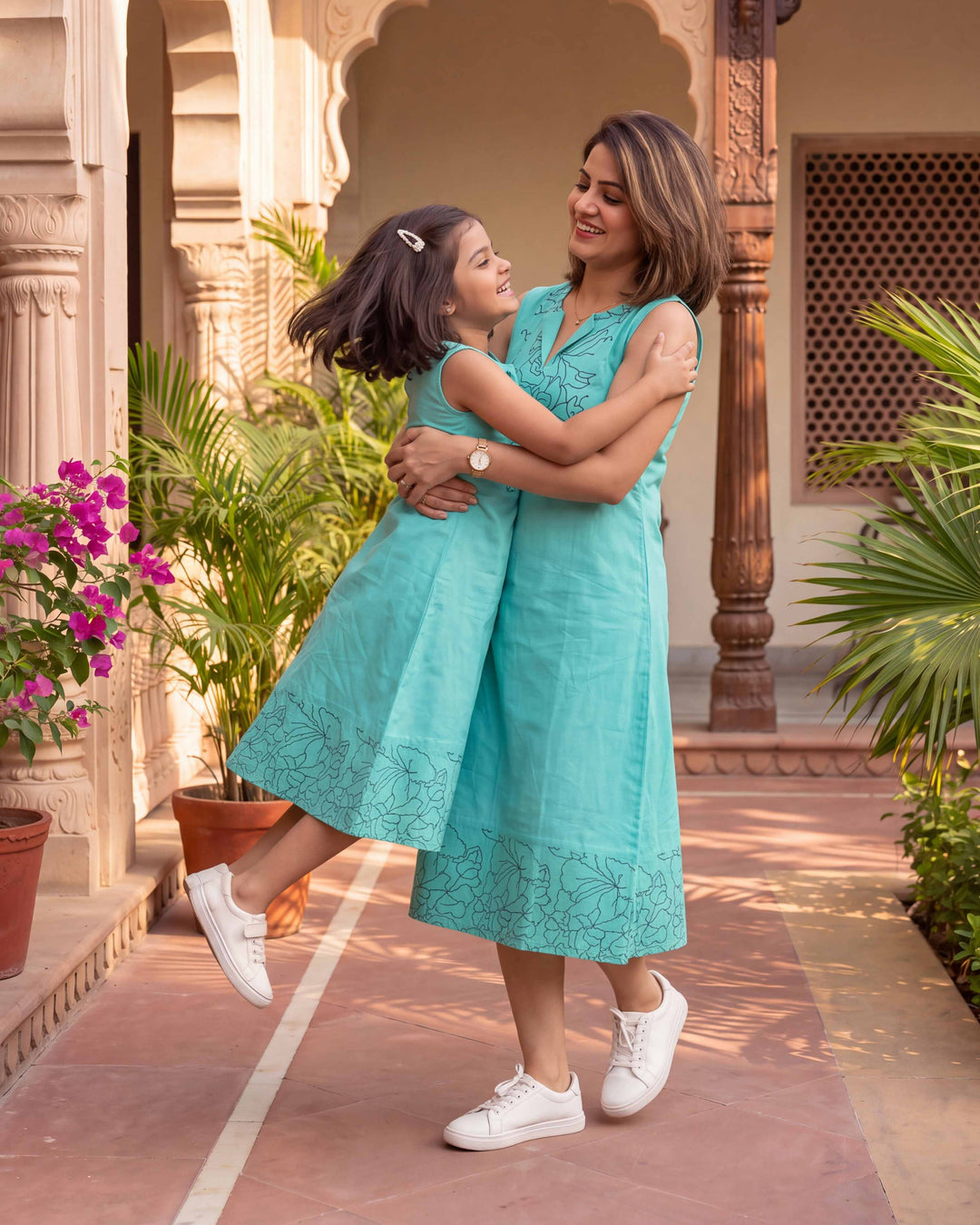 Mint Grace Mom and Daughter Cotton Dresses