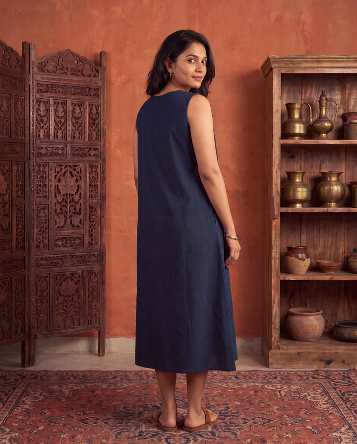 Sunflower Noir Cotton Dress - with Pockets