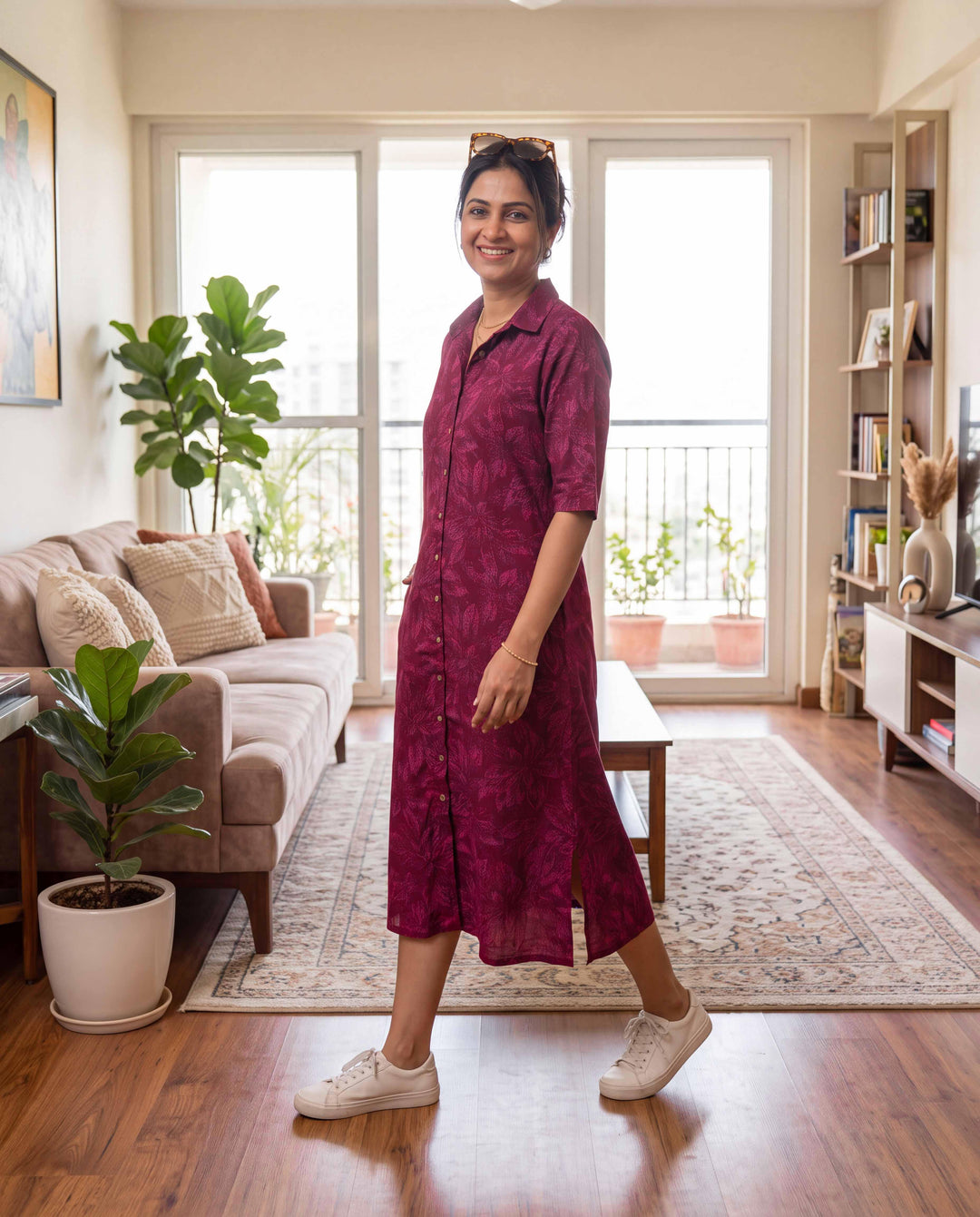 Wine Botanica Mom and Daughter Cotton Dresses