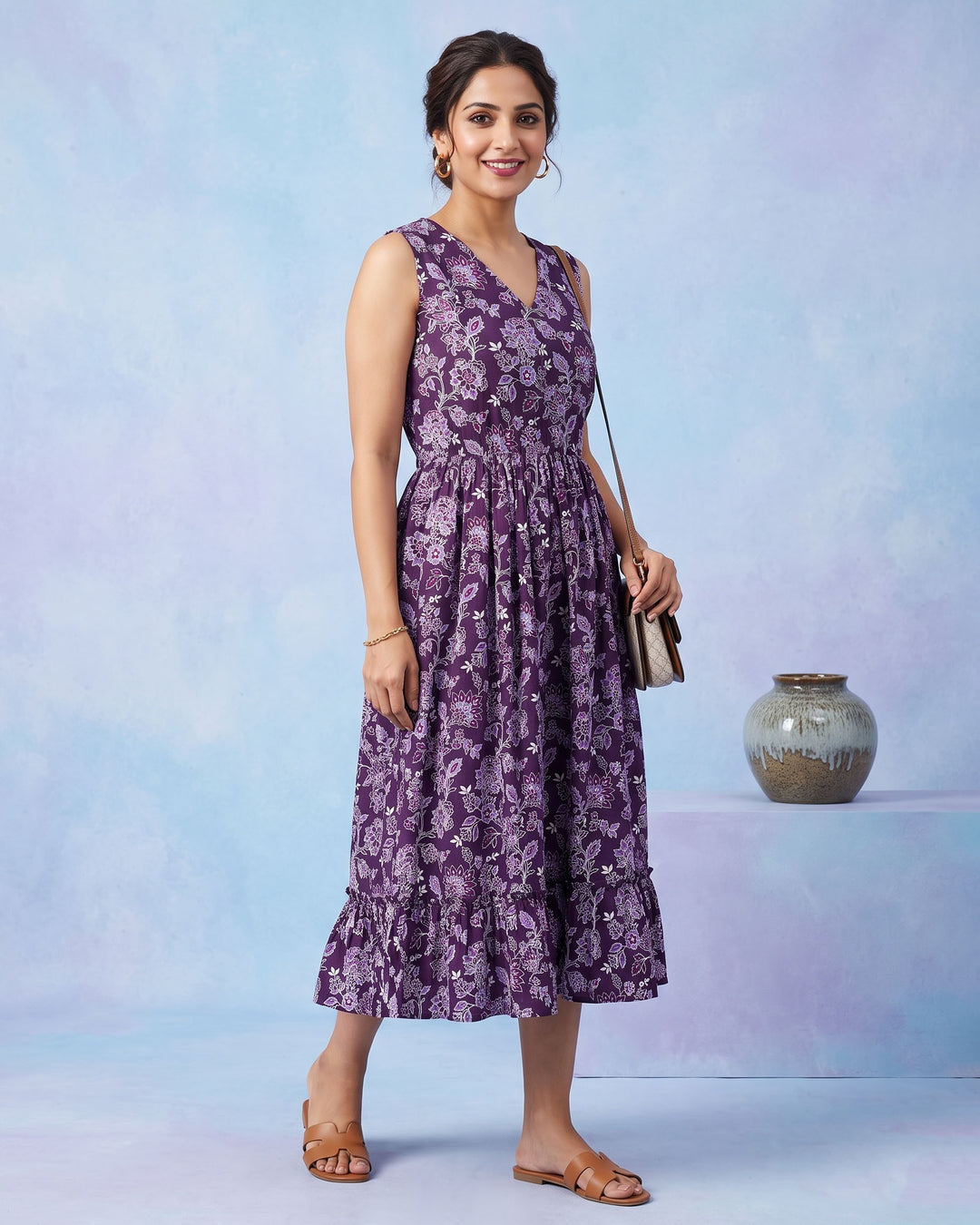 Purple Wildflower Mom and Daughter Dresses