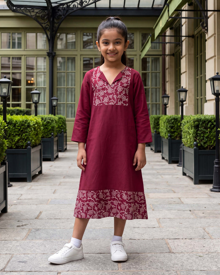 Garnet Vine Mom and Daughter Cotton Dresses