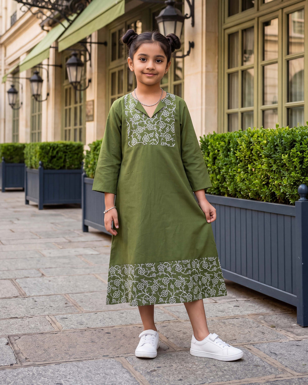 Olive Vine Mom and Daughter Cotton Dresses