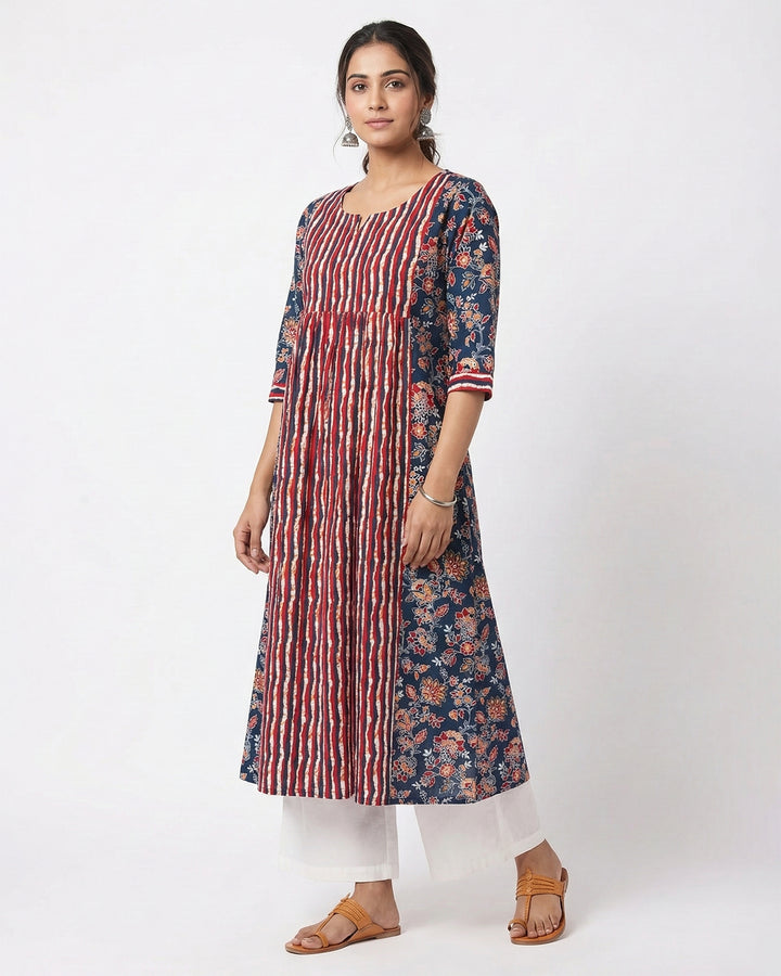 Teal Elegance Pure Cotton Kurta