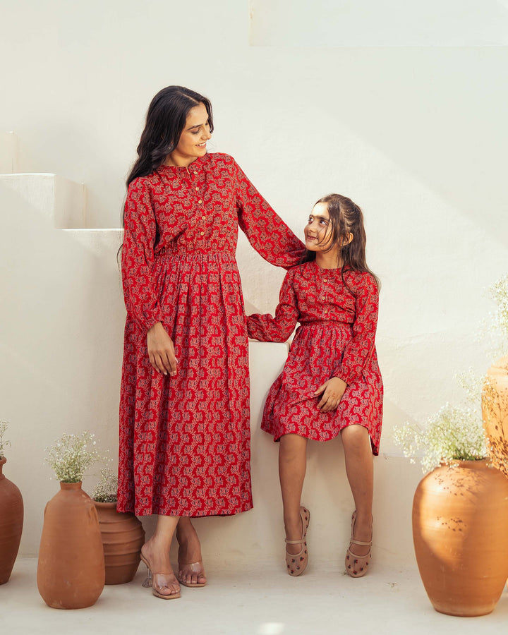 'Ruby Ajrakh' Mom and Daughter Dresses