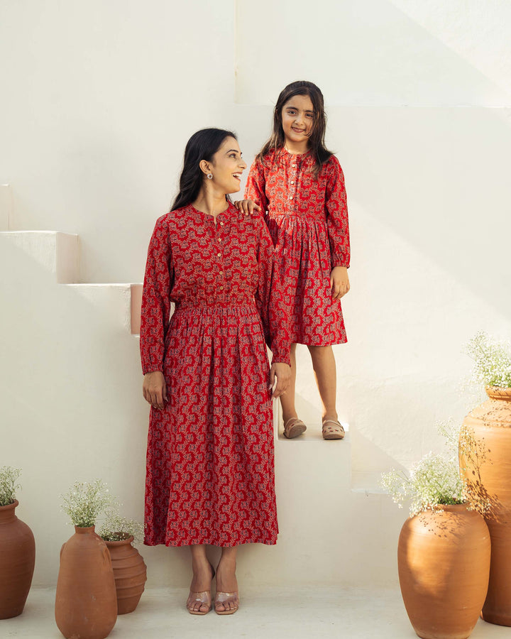 'Ruby Ajrakh' Mom and Daughter Dresses