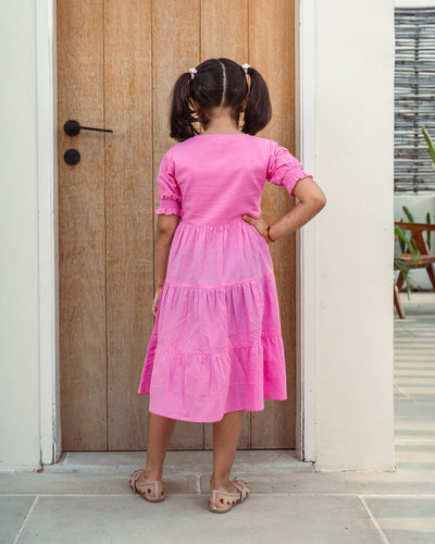 Rose Paisley Tiered Cotton Girl's Dress