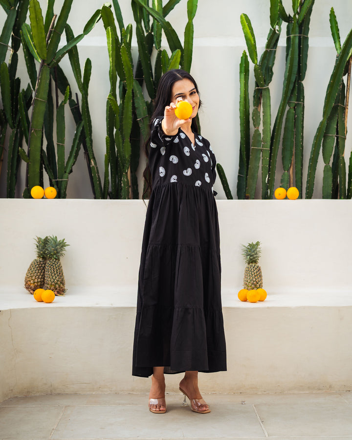 Dusk Paisley Mom and Daughter Cotton Dresses