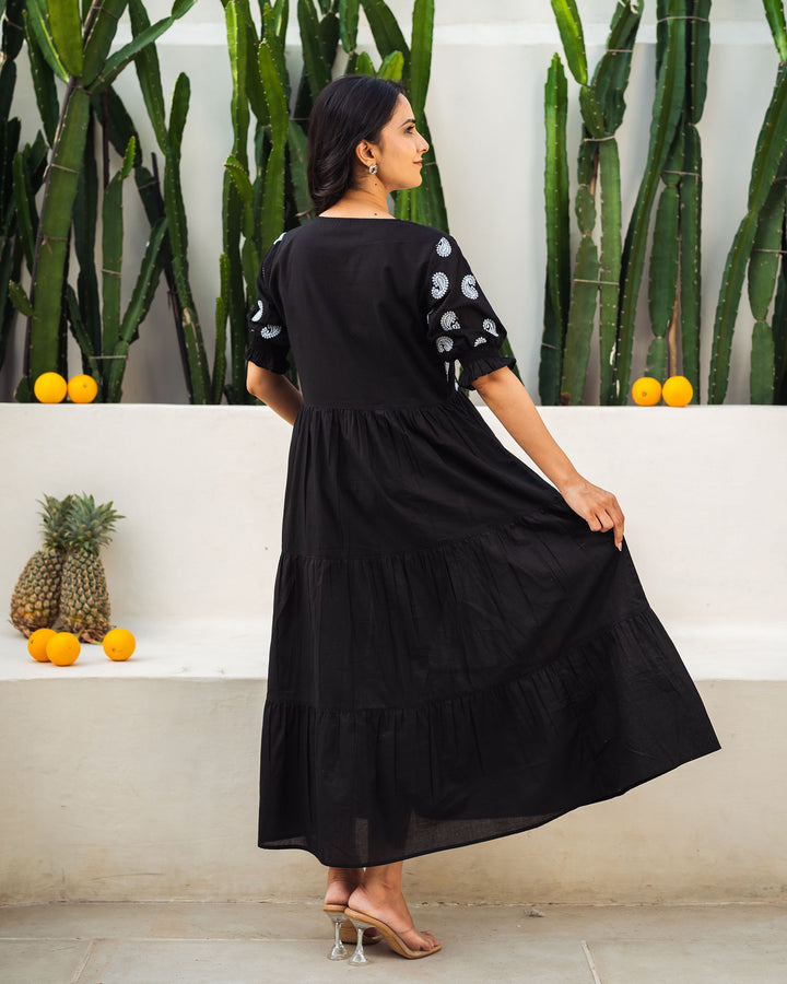 Dusk Paisley Mom and Daughter Cotton Dresses