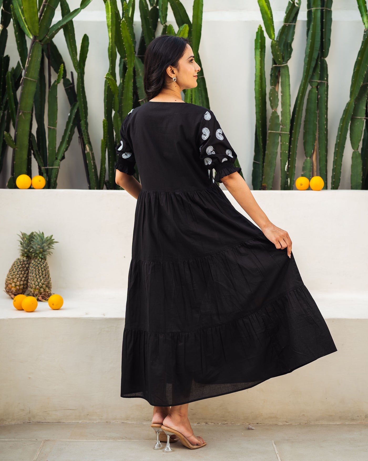 Dusk Paisley Mom and Daughter Cotton Dresses