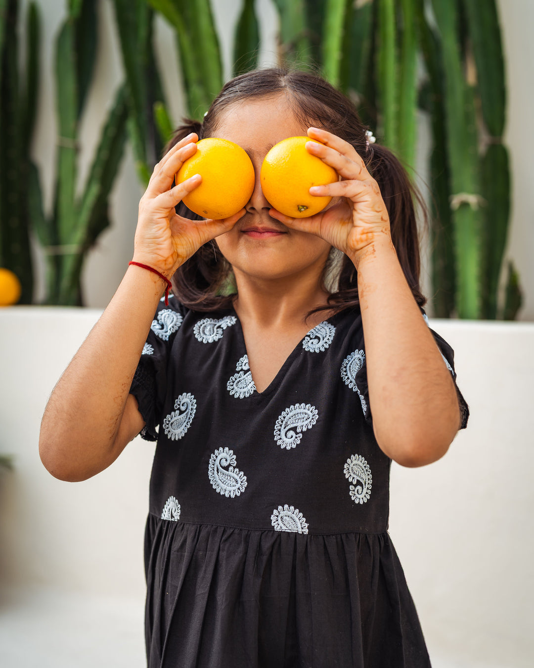 Dusk Paisley Tiered Cotton Girl's Dress