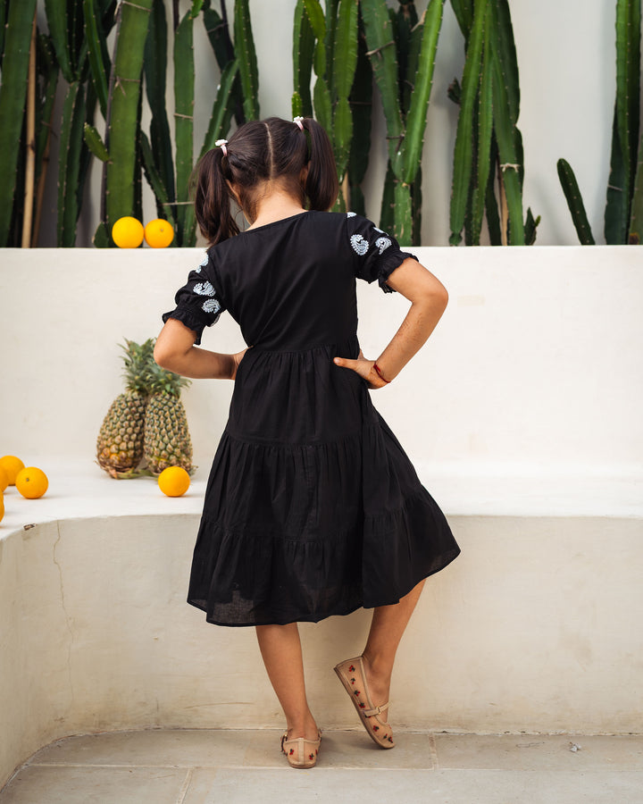 Dusk Paisley Tiered Cotton Girl's Dress