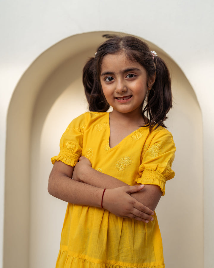 Sun Paisley Mom and Daughter Cotton Dresses