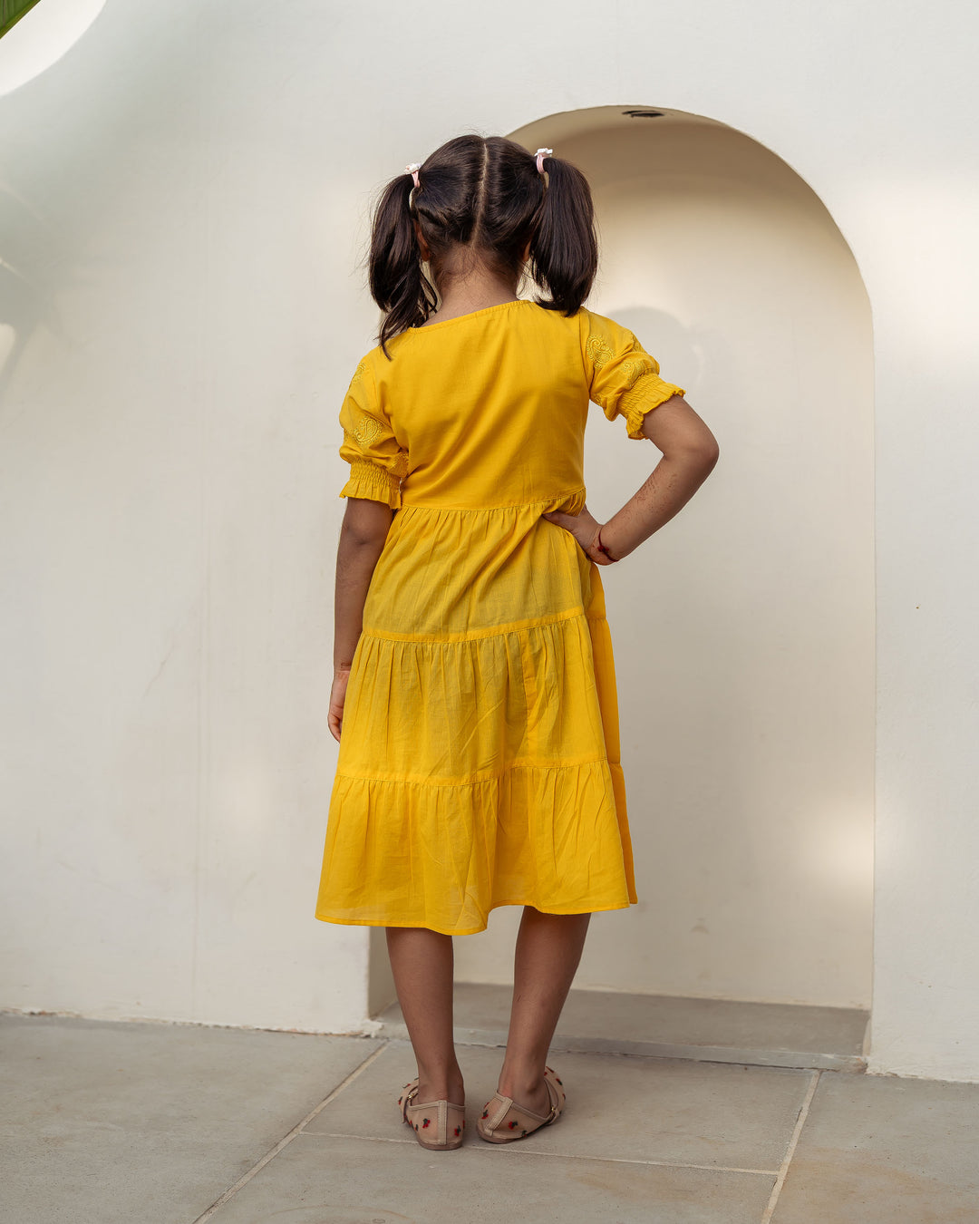 Sun Paisley Tiered Cotton Girl's Dress