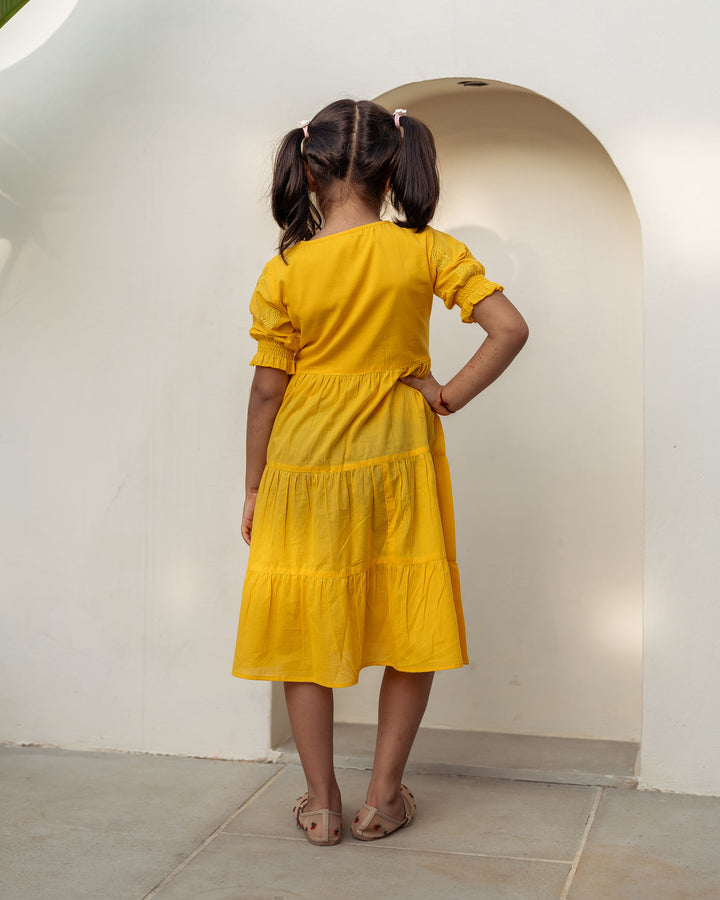 Sun Paisley Tiered Cotton Girl's Dress