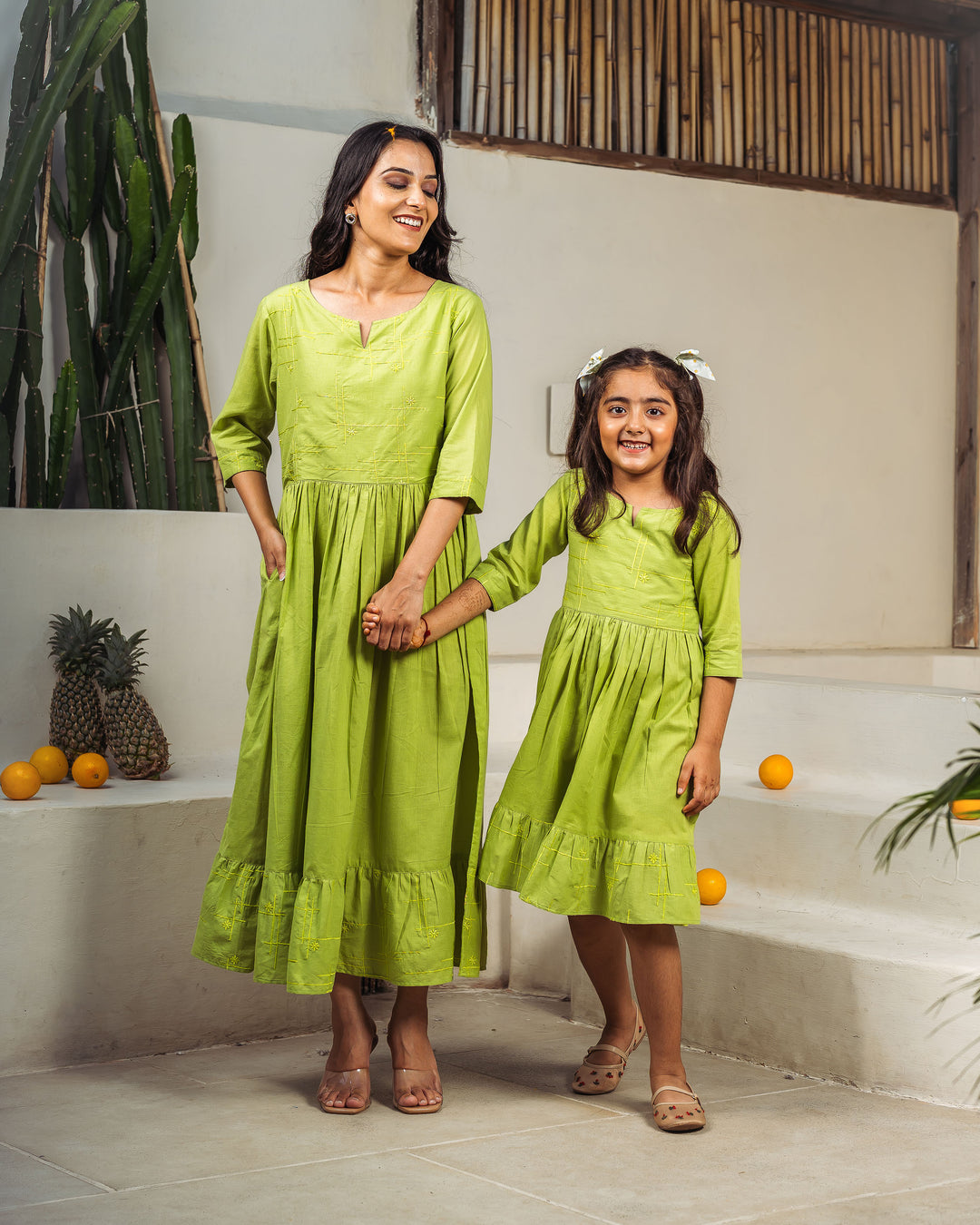 Willow Drift Mom and Daughter Cotton Dresses