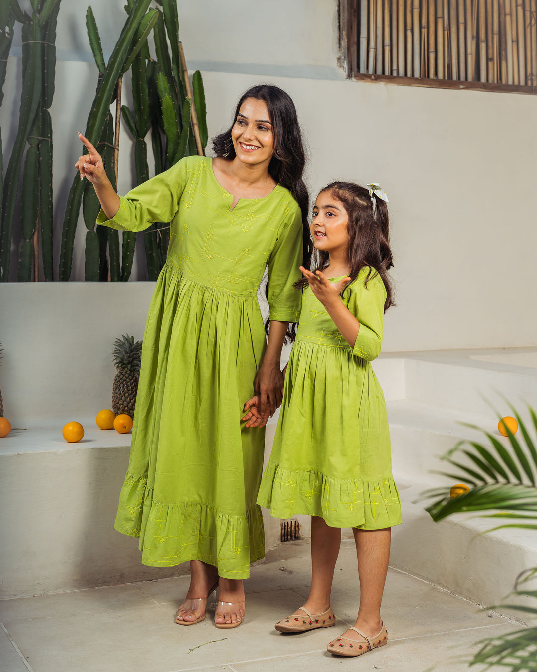 Willow Drift Mom and Daughter Cotton Dresses