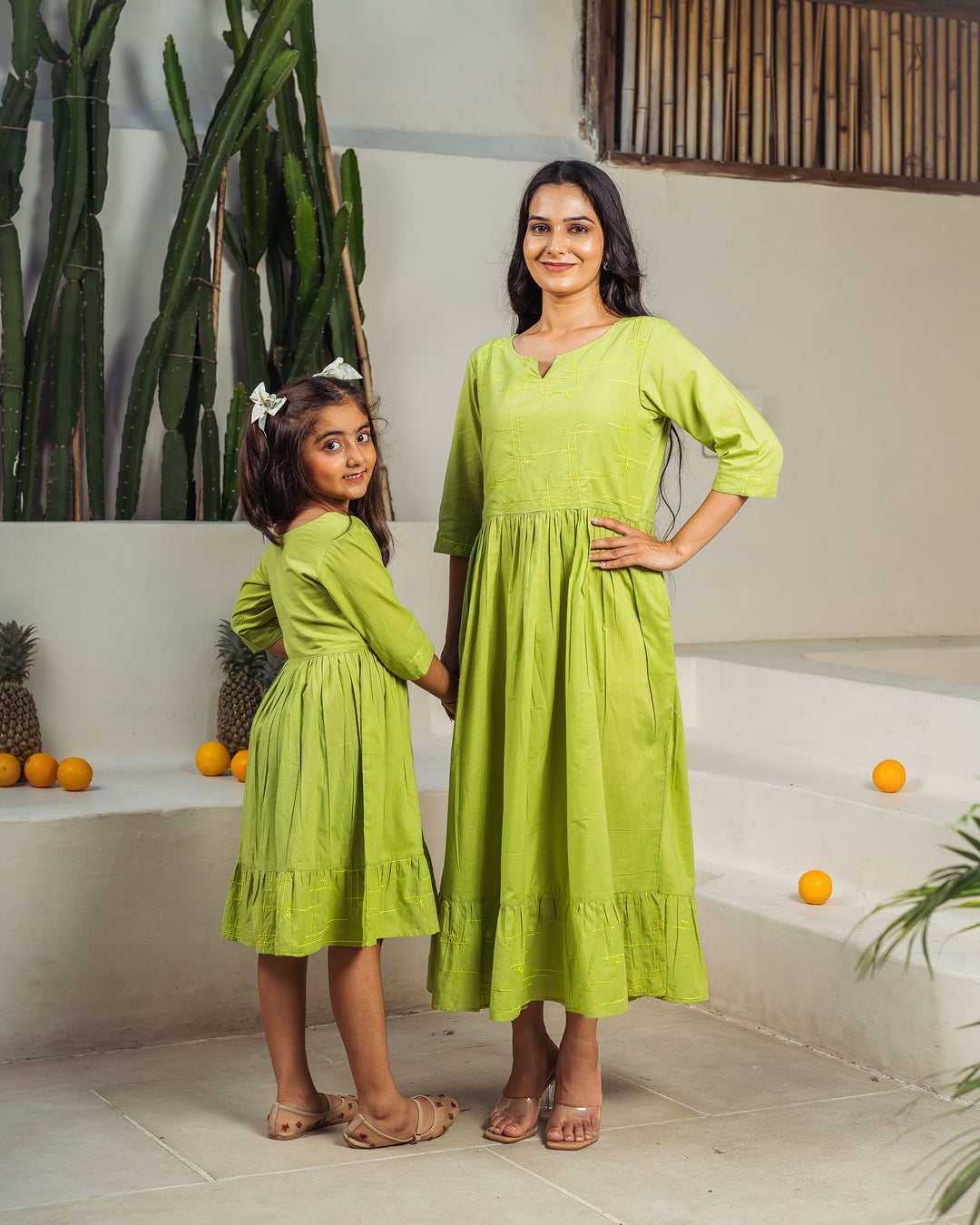Willow Drift Mom and Daughter Cotton Dresses