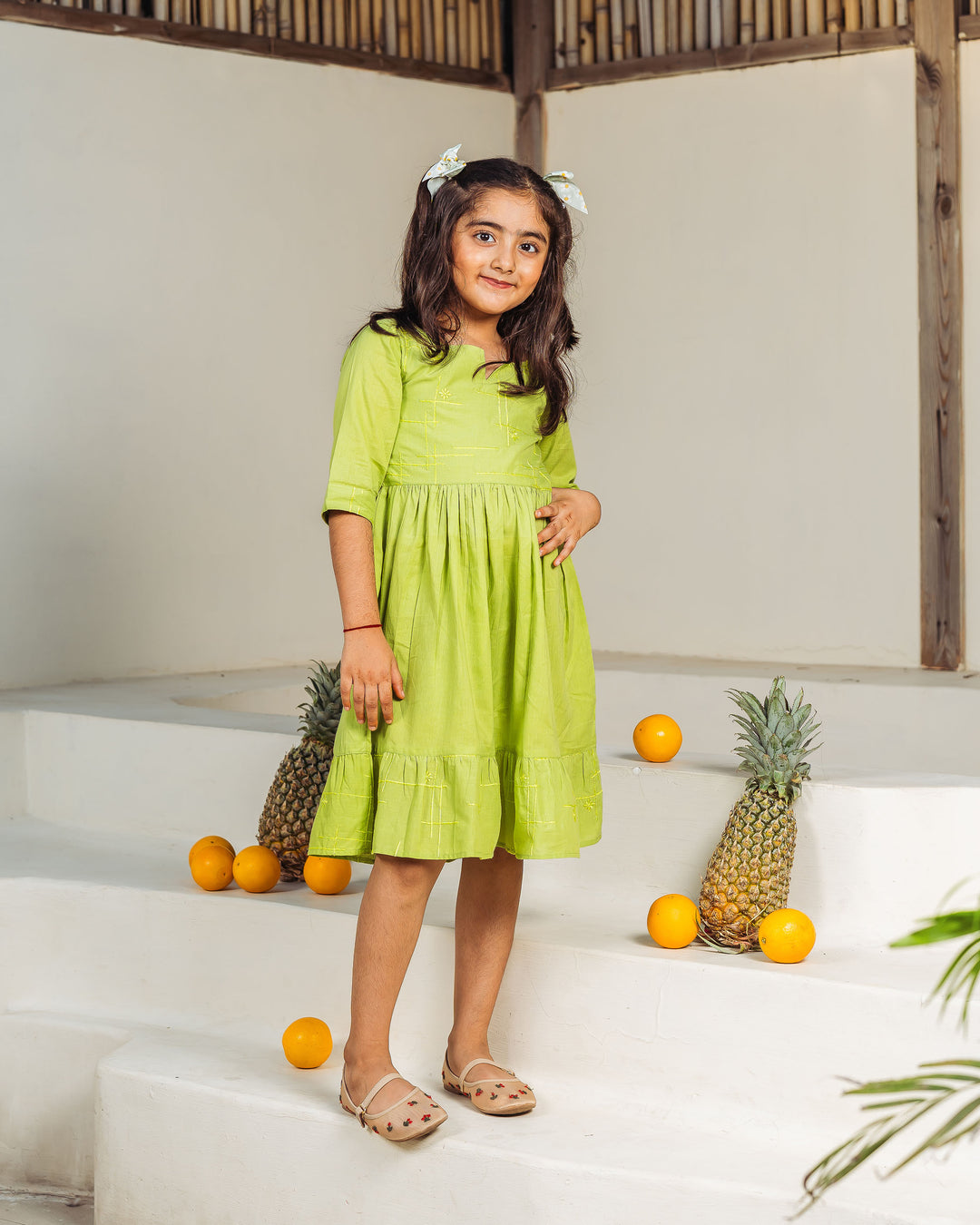 Willow Drift Tiered Cotton Girl's Dress