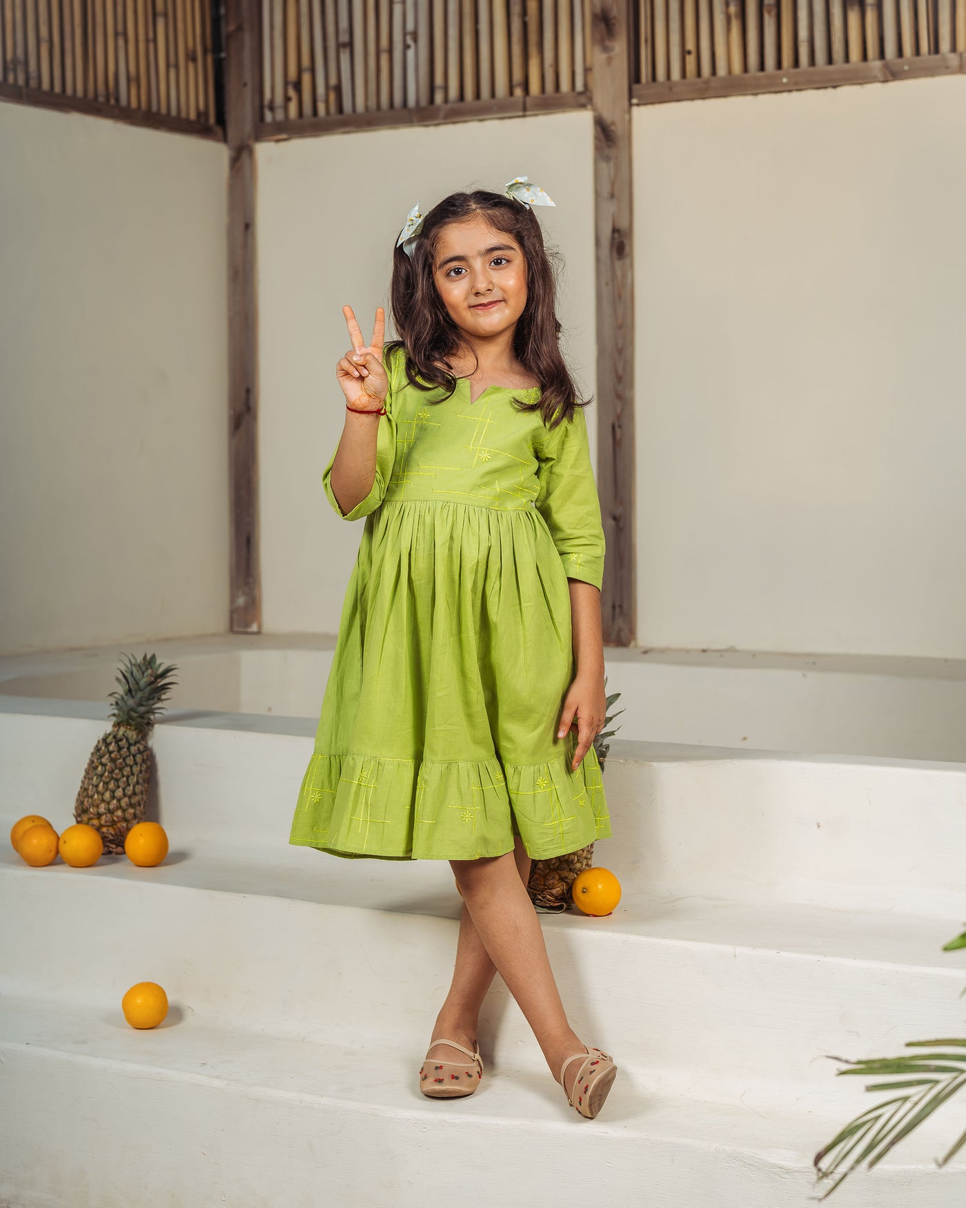 Willow Drift Tiered Cotton Girl's Dress