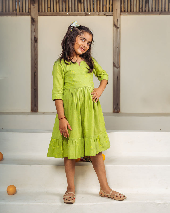 Willow Drift Tiered Cotton Girl's Dress