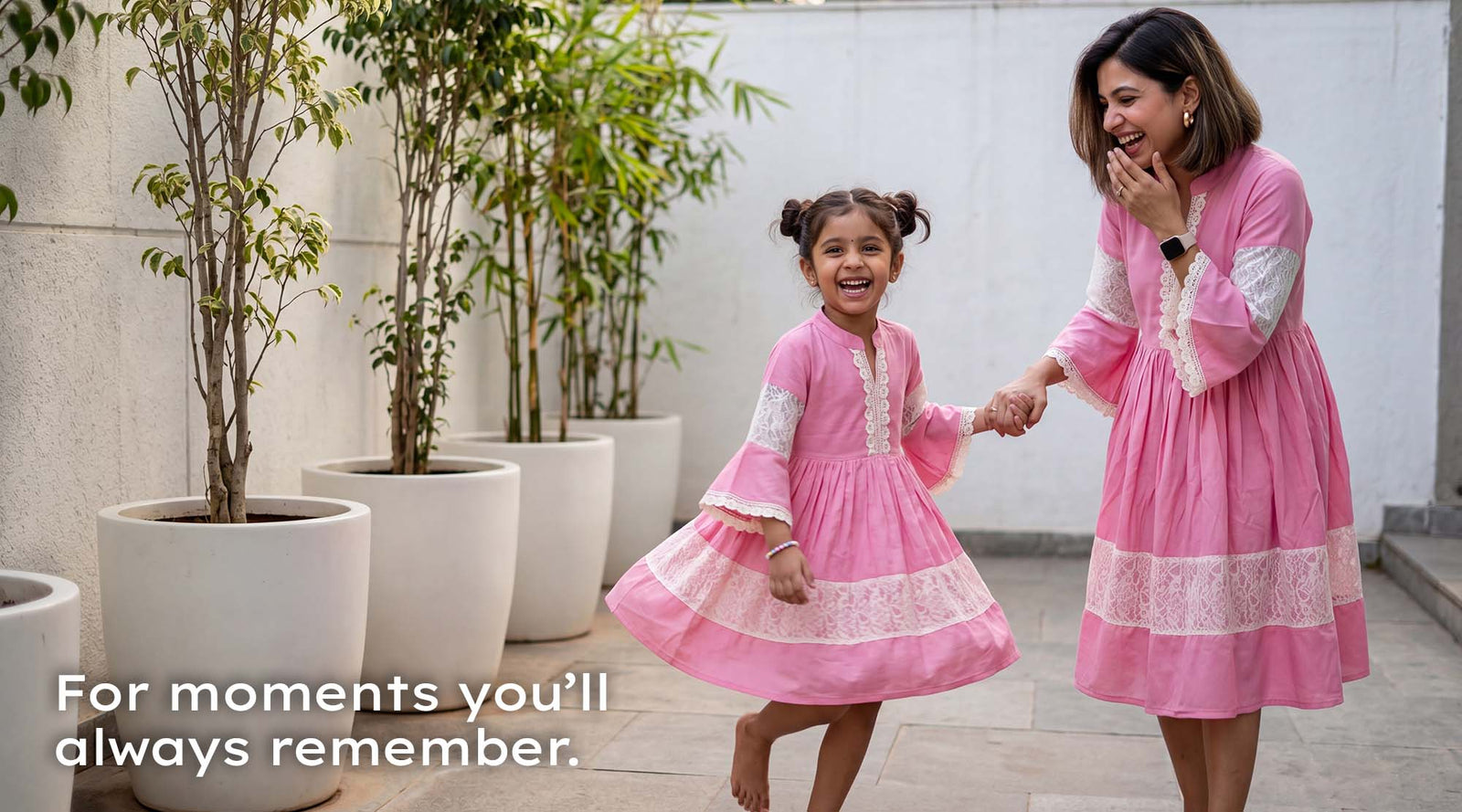 pink mom and daughter dress Shop Baby pink Mom Daughter Matching Outfits with flounces