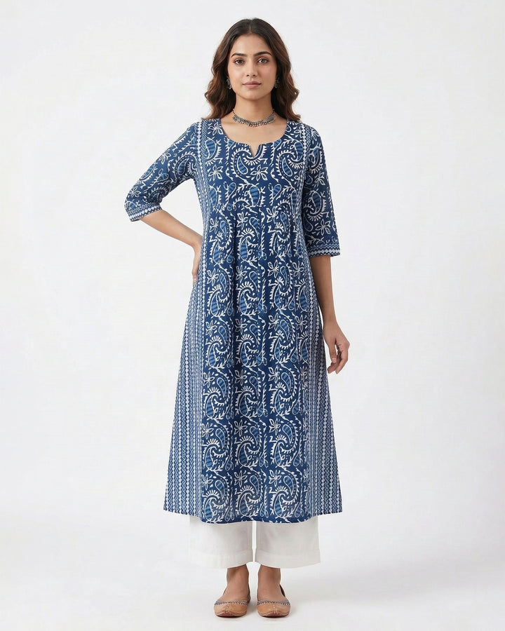 Indigo Fusion Pure Cotton Kurta