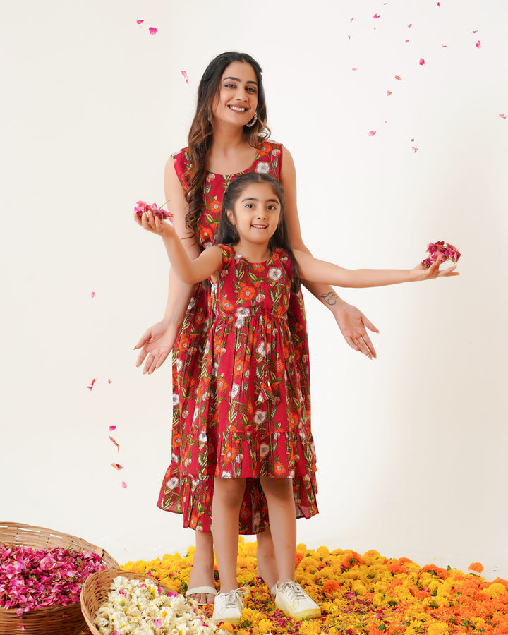 Scarlet Garden Mom and Daughter Dresses