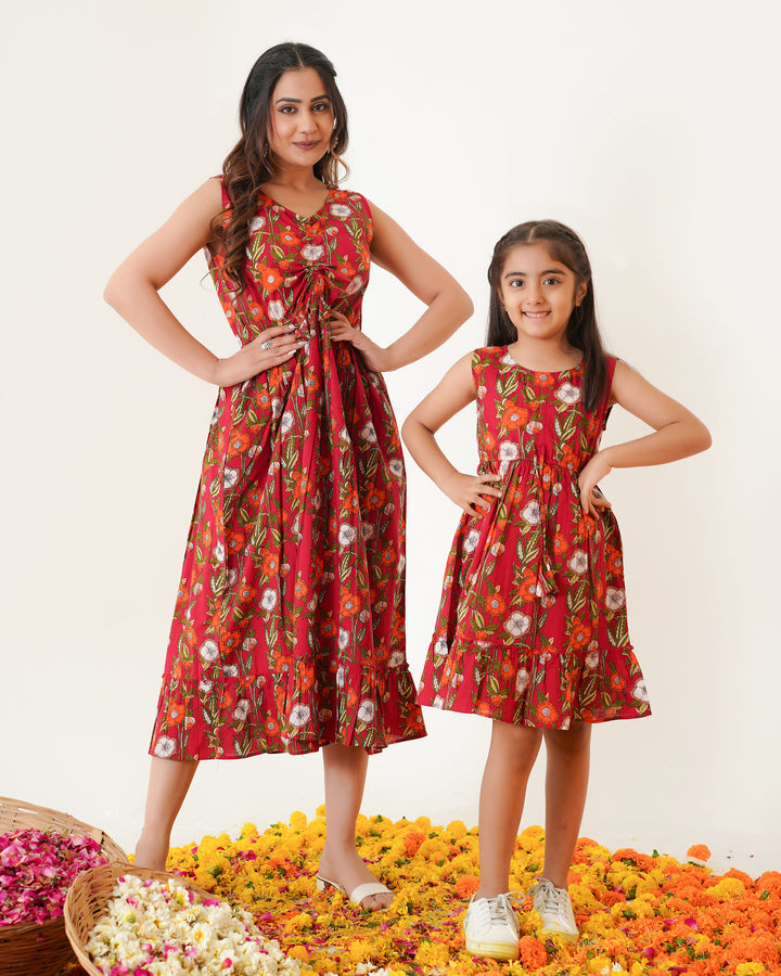 Scarlet Garden Mom and Daughter Dresses