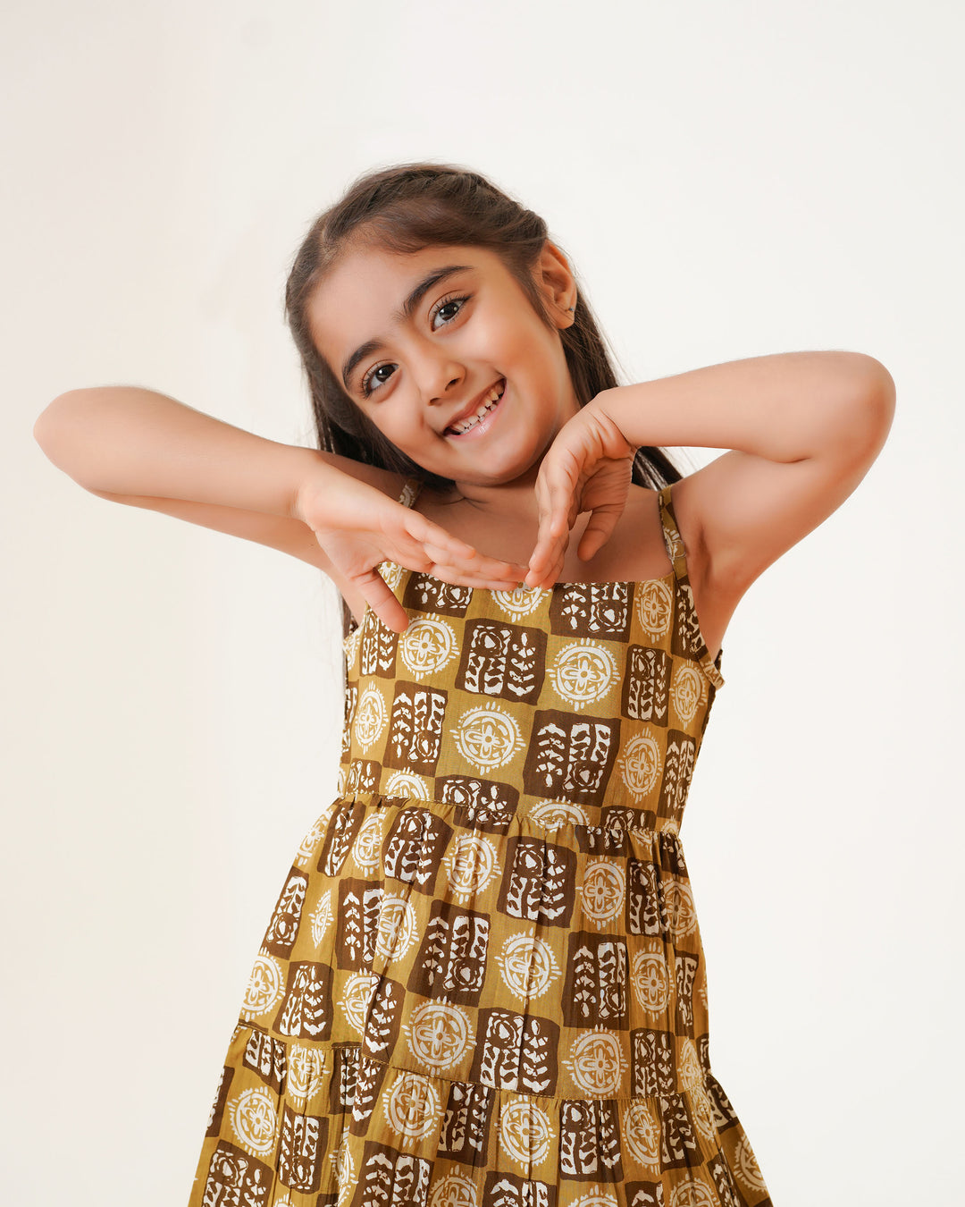 'Desert Haze' Mom and Daughter Tiered Cotton Dresses