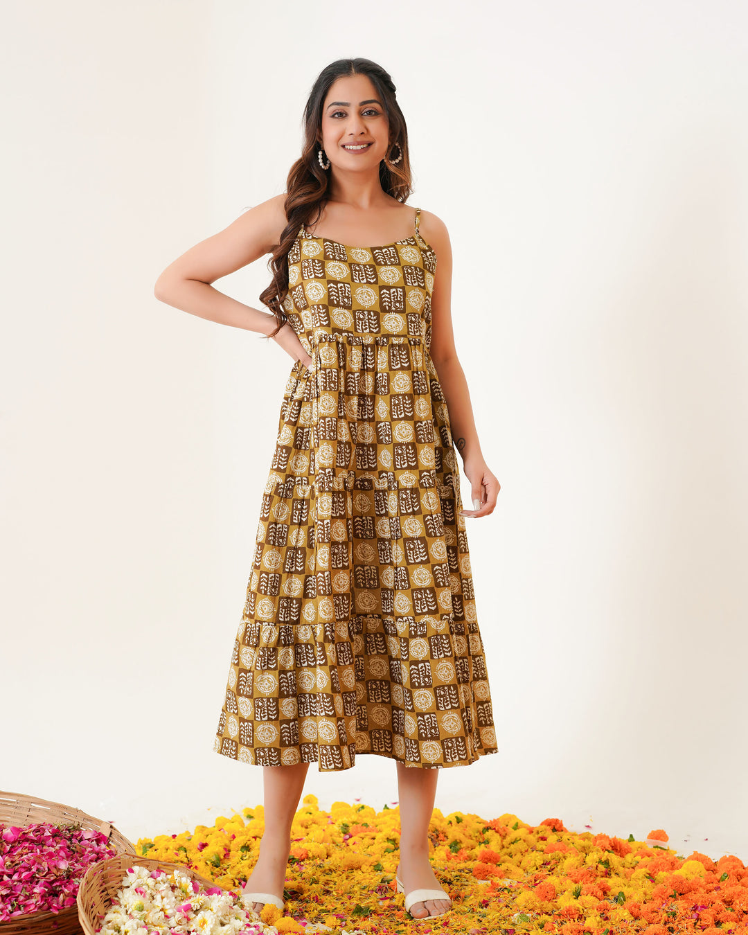 'Desert Haze' Mom and Daughter Tiered Cotton Dresses