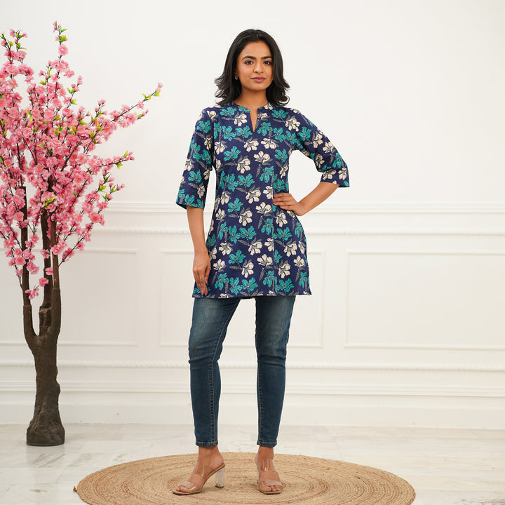 'Twilight Lily' Cotton Short Kurti
