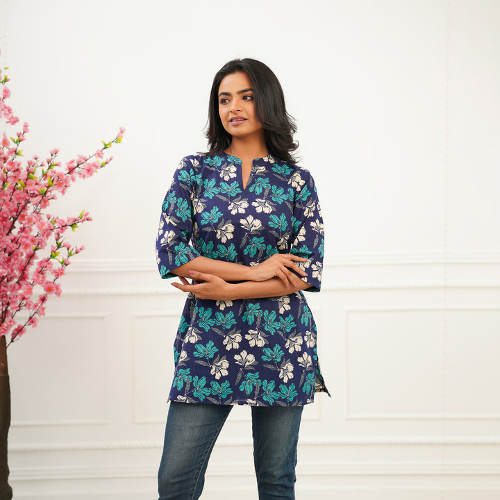 'Twilight Lily' Cotton Short Kurti