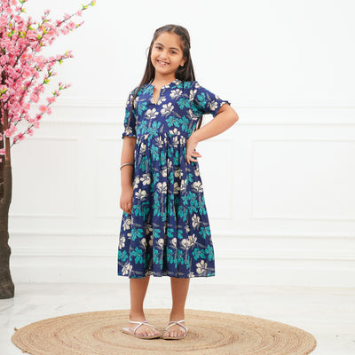 Twilight Lily Girl's Cotton Tiered Dress