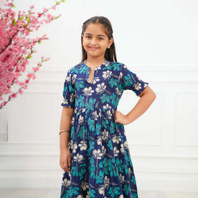 Twilight Lily Girl's Cotton Tiered Dress