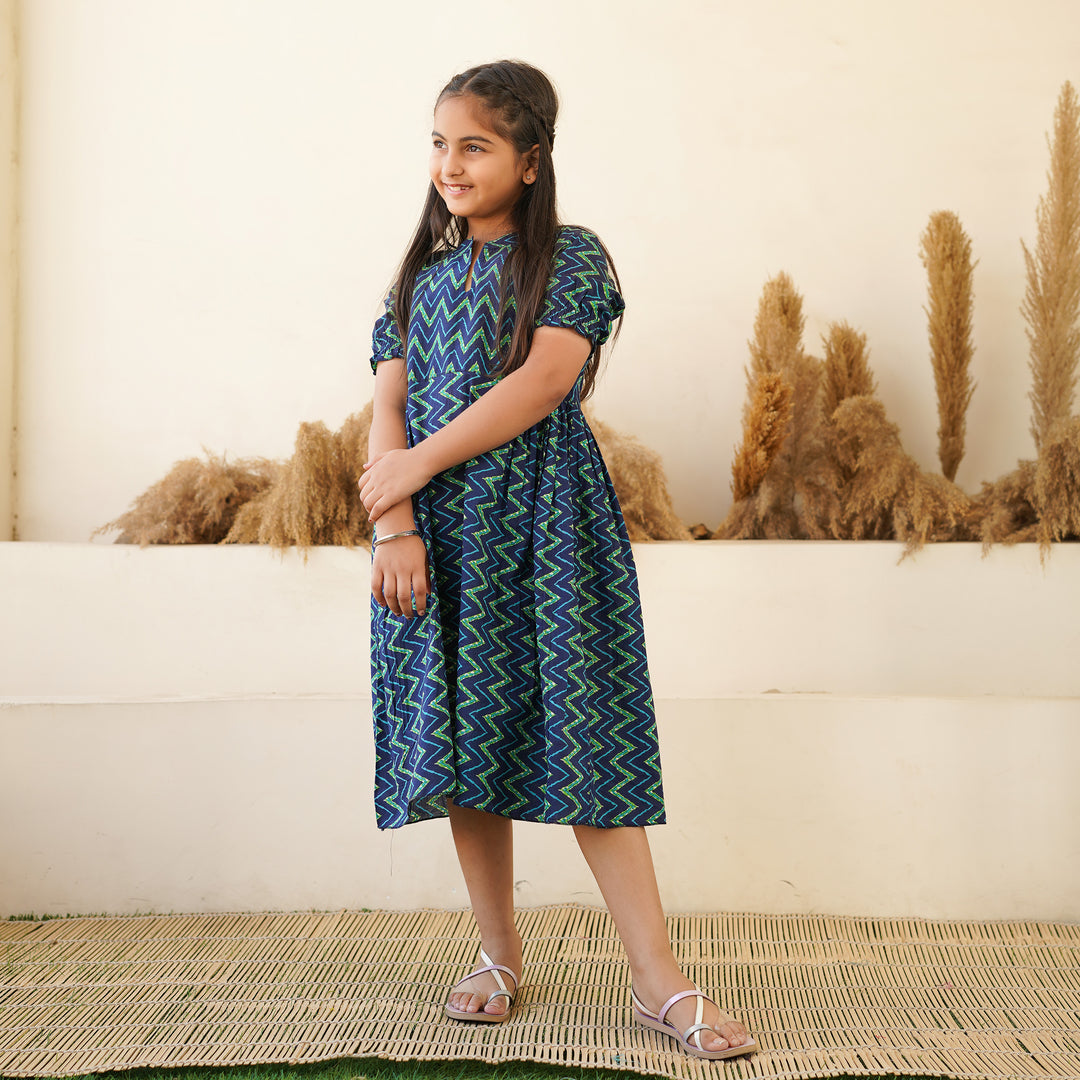 Leheria on Blue Girl's Cotton Dress