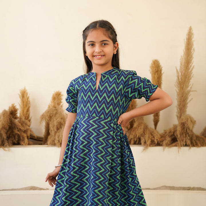 Leheria on Blue Girl's Cotton Dress