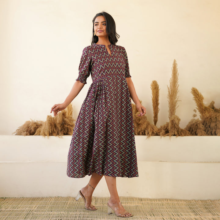 Leheria on Purple Mom and Daughter Cotton Dresses