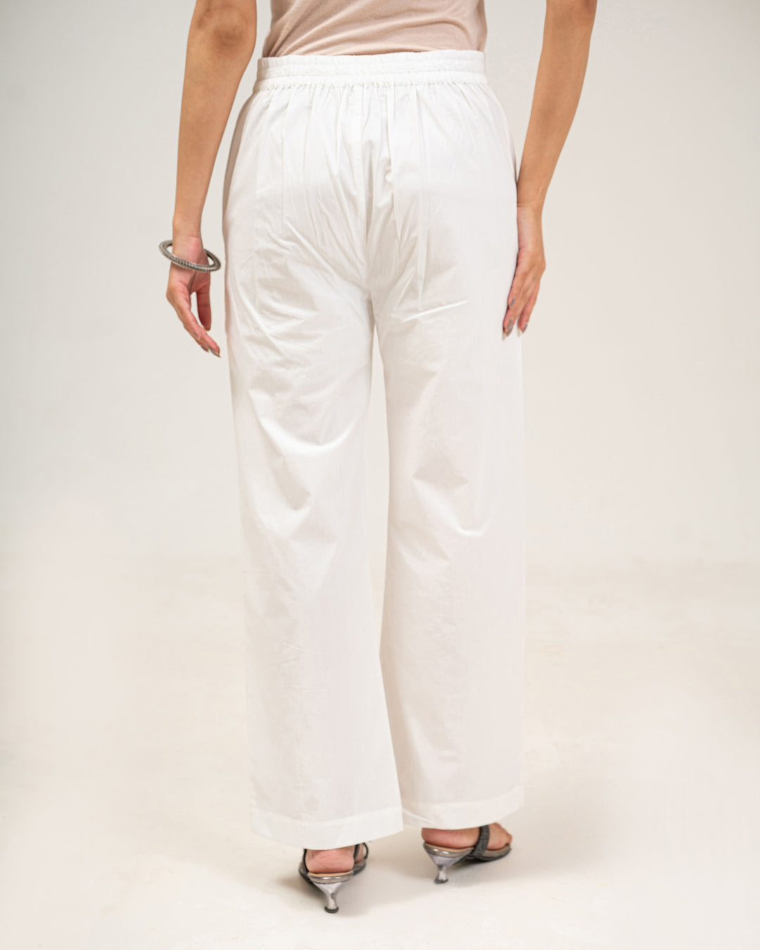 Women's Undyed Cotton Poplin Wide-Leg Pant