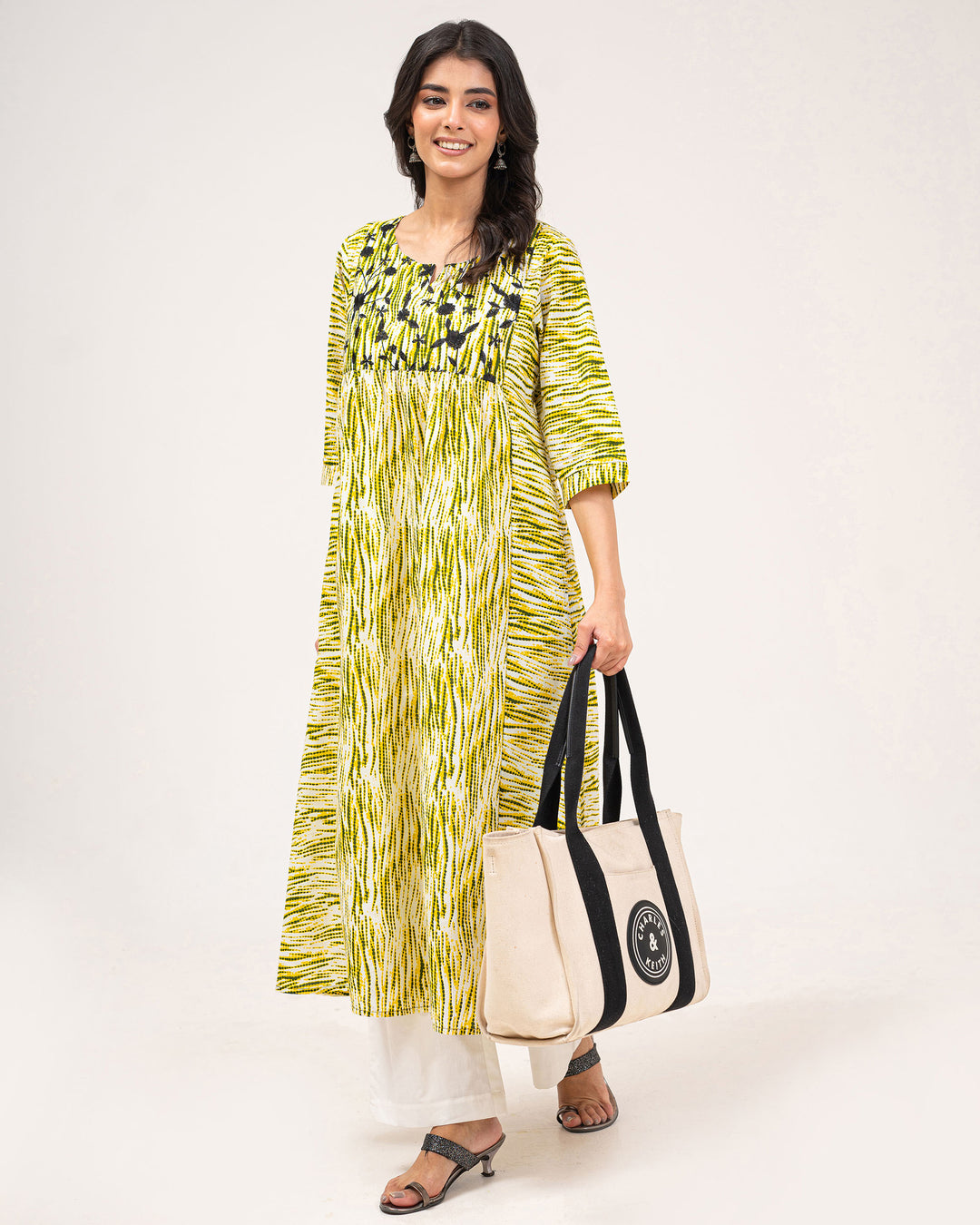 Green Hues Embroidered Pure Cotton Kurta