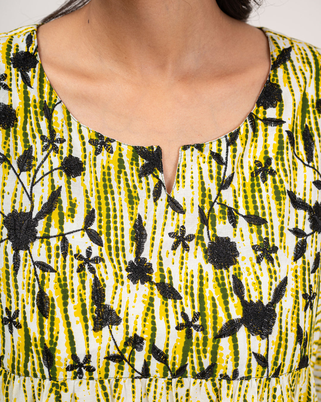 Green Hues Embroidered Pure Cotton Kurta
