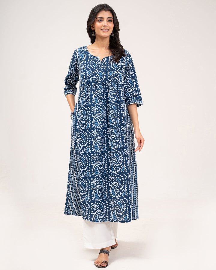 Indigo Fusion Pure Cotton Kurta