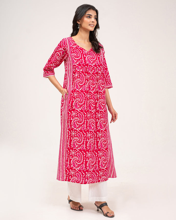 Dabu Fusion Pure Cotton Kurta