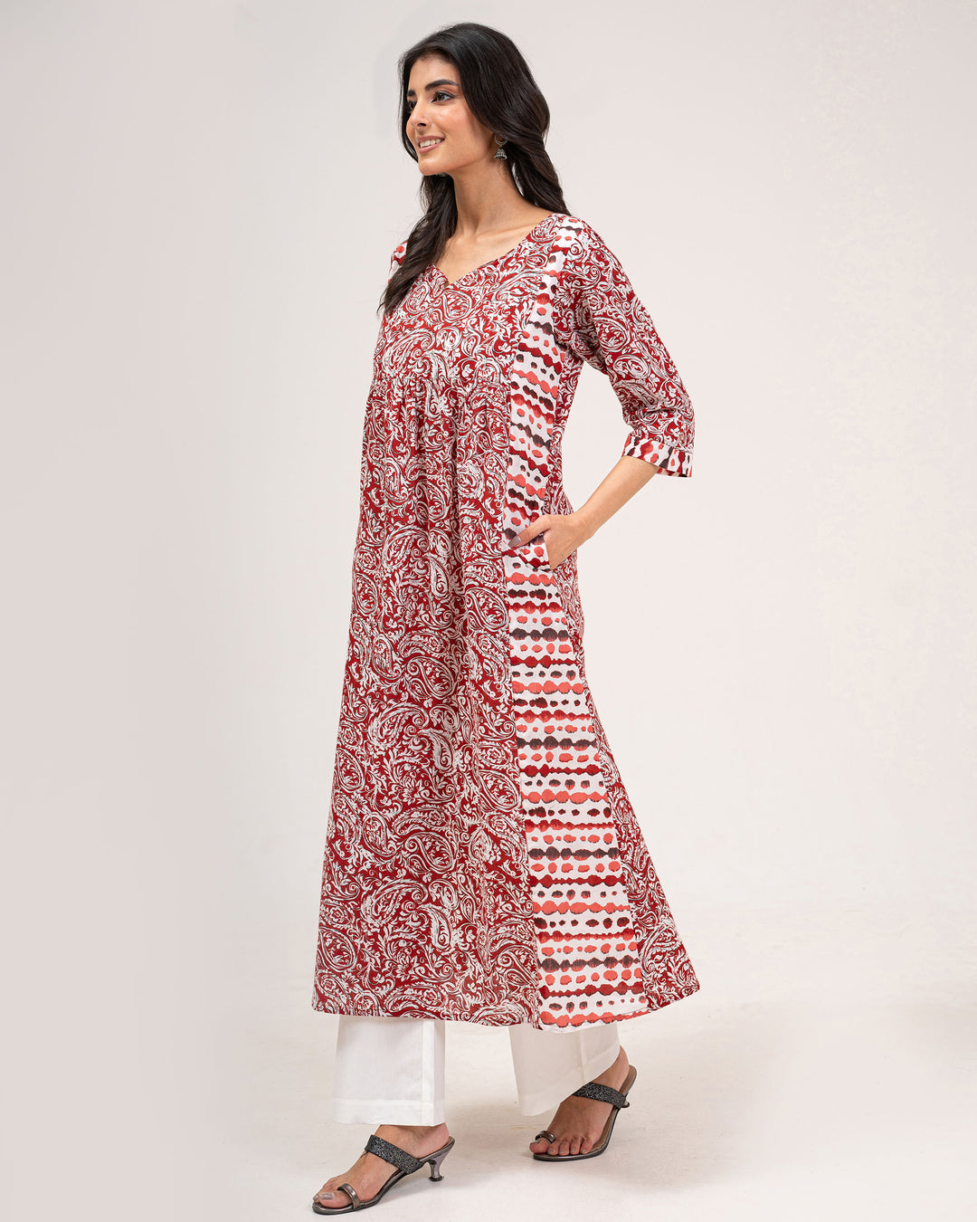 Rust Kery Pure Cotton Kurta