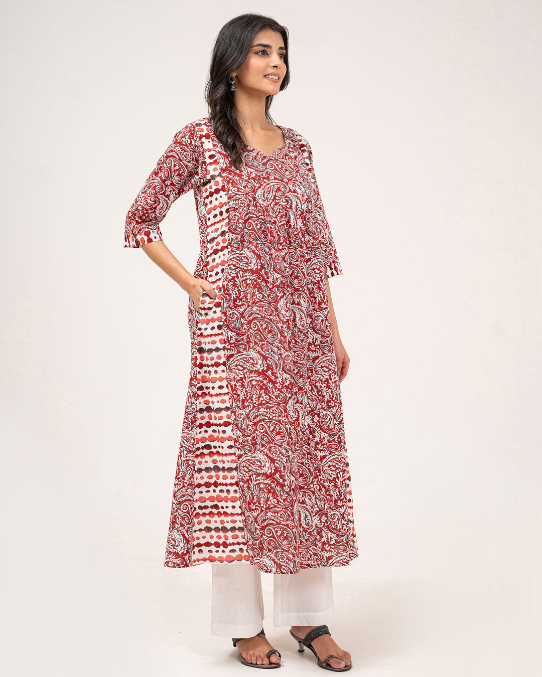 Rust Kery Pure Cotton Kurta
